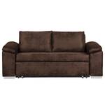Sofa letto LATINA con bracciolo sloping Microfibra Afua: marrone cioccolato - Larghezza: 170 cm
