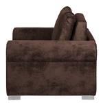 Slaapfauteuil LATINA Basic Country antieke leerlook - Microvezel Afua: Chocoladebruin