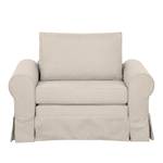 Slaapfauteuil LATINA Country met Hoes geweven stof - Stof Doran: Crèmekleurig - Breedte: 125 cm