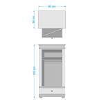 Meuble d'entrée Friedrich I Bois massif - Blanc antique - Porte en bois