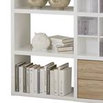 Open kast Concept V Hoogglans wit/eikenhouten look