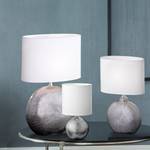 Lampe Foro II Tissu mélangé / Céramique - 1 ampoule - Blanc / Chrome