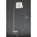 Lampadaire Lund Tissu / Fer - 1 ampoule - Laiton / Blanc