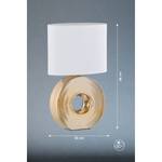 Tafellamp Eye geweven stof/keramiek - 1 lichtbron - Wit/goudkleurig - Breedte: 22 cm