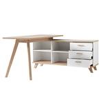 Hoekbureau Neston deels massief eikenhout - Mat wit/Sanremo eikenhouten look