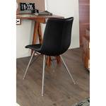 Chaises rembourrées Telford (lot de 2) Imitation cuir / Acier inoxydable - Noir