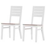 Chaises Doral (lot de 2) Acacia massif Blanc / Marron