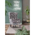 Oorfauteuil Chaville geweven stof met zebra motief