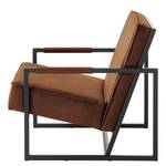 Fauteuil Rhode antieke leerlook - Middel bruin