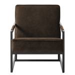 Fauteuil Rhode antieke leerlook - Bruingrijs