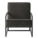 Fauteuil Rhode Aspect cuir vieilli - Basalte