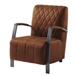 Fauteuil Straid antieke leerlook - Middel bruin