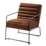 Fauteuil Voda I antieke leerlook - Middel bruin