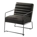 Fauteuil Voda I Aspect cuir vieilli - Basalte