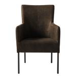 Fauteuil Carnew antieke leerlook - Bruingrijs