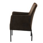 Fauteuil Carnew antieke leerlook - Bruingrijs