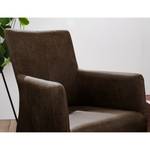 Fauteuil Carnew antieke leerlook - Bruingrijs