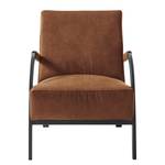 Fauteuil Hoxie antieke leerlook - Middel bruin