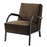 Fauteuil Hoxie antieke leerlook - Bruingrijs