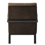 Fauteuil Hoxie antieke leerlook - Bruingrijs