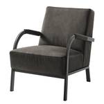 Fauteuil Hoxie Aspect cuir vieilli - Basalte