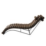 Chaise longue de relaxation Menlo Aspect cuir vieilli - Gris marron