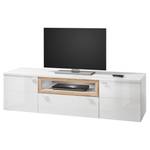 Tv-meubel Cornhill (incl. verlichting) hoogglans wit/Sanremo eikenhouten look