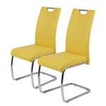 Chaises cantilever La Paz (lot de 2) Cuir synthétique -Jaune