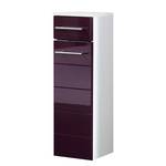 Armoire basse Rosary Aubergine brillant / Blanc