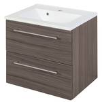 Meuble lavabo Gali Chêne foncé - 60 cm - Imitation chêne foncé