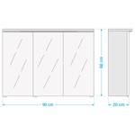 Armoire de toilette Zeehan II Avec éclairage - Blanc - Largeur : 90 cm