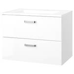 Meuble avec vasque Zeehan I Blanc brillant / Blanc - Largeur : 70 cm