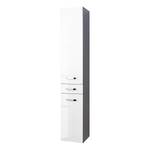 Armoire colonne Zeehan II Blanc / Gris - Blanc brillant / Graphite