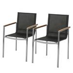 Set di 2 sedie con braccioli TEAKLINE (set di 2) - Textilene/Acciaio Inossidabile