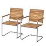 Freischwinger TEAKLINE 2er-Set Teak massiv / Edelstahl