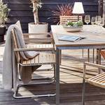 Table de jardin TEAKLINE Teck massif / Acier inoxydable - Largeur : 180 cm