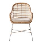 Sedia con braccioli Garston (cuscino da seduta incluso) - Rattan / Metallo - Rattan / Bianco