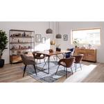 Table Woodson Acacia massif / Fer - Acacia Marron clair - Largeur : 160 cm