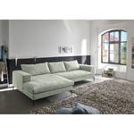 Divano con chaise longue STREAKY BAY Tessuto Caya: grigio menta - Longchair preimpostata a sinistra - Senza funzione letto - Senza Sgabello