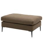 Divano con chaise longue STREAKY BAY Tessuto Caya: marrone - Longchair preimpostata a destra - Senza funzione letto - Con Sgabello