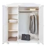 Armoire à vêtements Bastian Pin massif - Vernis blanc - 3 portes
