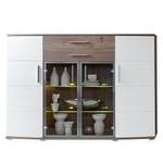 Highboard Jam inclusief verlichting - wit/zilvereikenhouten look