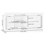 TV-Rack CU-MR (inkl. Beleuchtung) Aluminium/Glas - Breite: 114 cm