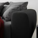 Grand canapé Pesaro Imitation cuir / Tissu - Noir / Gris