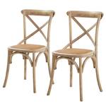 Chaises Mattutina (lot de 2) Orme massif / Rotin - Noir - Marron clair