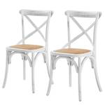 Chaises Mattutina (lot de 2) Orme massif / Rotin - Noir - Blanc