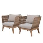 Fauteuils de jardin Bellano (lot de 2) Acier / Matière plastique - Beige