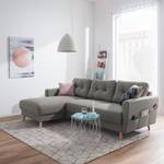 Divano angolare SOLA con chaise longue Tessuto Luba: grigio - Longchair preimpostata a sinistra - Senza funzione letto