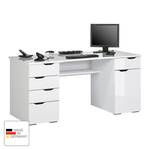 Bureau Scarlett wit, hoogglanzend - met fraaie contouren - Hoogglans wit/alpinewit