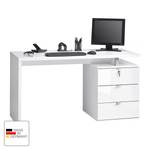 Bureau pour ordinateur Alfrieda Tiroirs blanc froid brillant